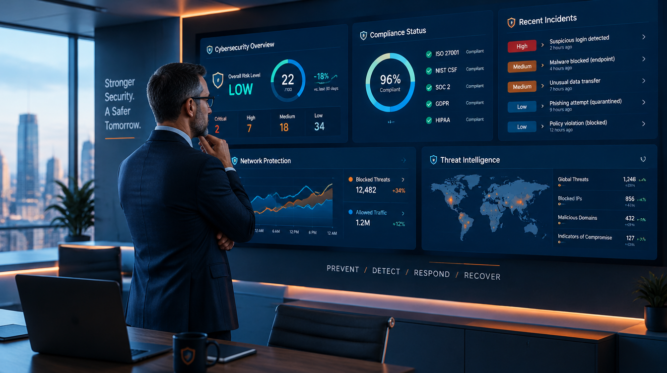 CISO reviewing the organization's security strategy